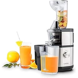 Klarstein Fruitberry - Centrifugeuse, Presse-fruits vertical, Grande ouverture de remplissage, Micro filtre en acier inoxydable, Slow Juicer, 400 W, 60 tours/min, sans BPA, Crème