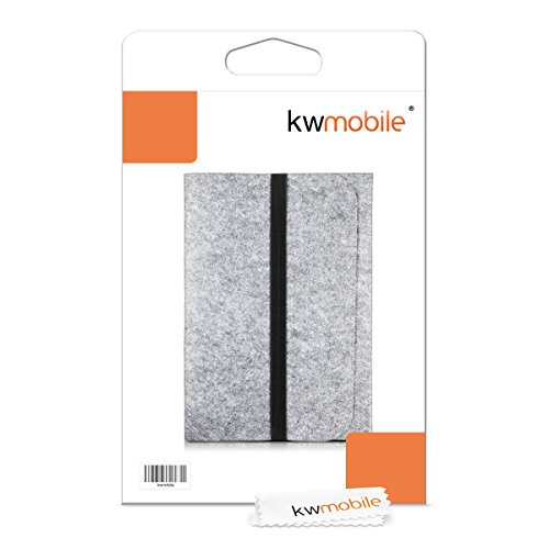kwmobile Laptoptasche Filz Sleeve für 15″ 15,6″ Laptop / Ultrabook – Notebook Tasche Schutzhülle Laptop Case Hülle in Grau mit Innentaschen Innenmaße: ca. 41,5 x 31 cm - 7