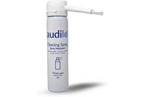 Audilo |Spray Brosse Nettoyant pour Appareil Auditif, Embouts Auriculaires et Bouchons d'Oreille |110 (75 ML NET)