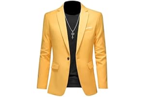 ABARTY Blazer para Hombre Chaqueta Blazer Informal Slim Fit Blazer con Un Botón Chaquetas De Traje Ligeras Abrigo Deportivo Informal Traje De Negocios Formal Blazers Esmoquin De Boda