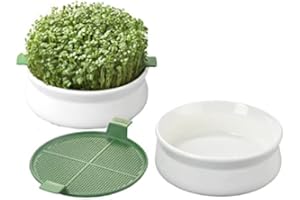 Germ'line - Germoir - Lot de 2 - Coupelle de Germination - Blanc - 14.5 cm x 14.5 cm x 7 cm - Indoor - Plante - Moderne - Décoratif, sans BPA, phtalates