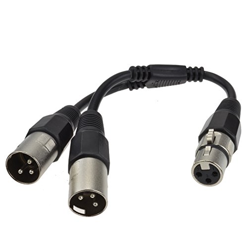 XLR Adapter Buchse Zum 2 x XLR Stecker Kabelverteiler Y-Adapter Combiner Kabel Anschlusskabel 25 cm - 2