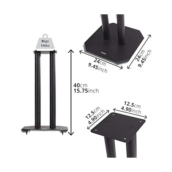 Duronic SPS Twin Lautsprecherständer/Lautsprecherhalterung/Metall/geeignet für Lautsprecher - Hi-Fi und Heimkinoanlagen. – Bild 3