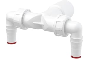 ALCADRAIN Doppelter 17-23 mm Geschirrspüler-Winkeleinlass auf 32 mm/40 mm Ablauf-Ablauf-Anschluss