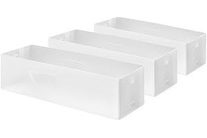 Compactor Set 3 organizadores de cajón, Fabricados en polipropileno, Color translúcido, Tamaño: 10.5 x 30 x 8 cm, RAN6321