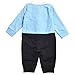 WangsCanis Baby 3 IN 1 Romper Bow Collar Gentleman One Piece Outfits Blue 9-16M