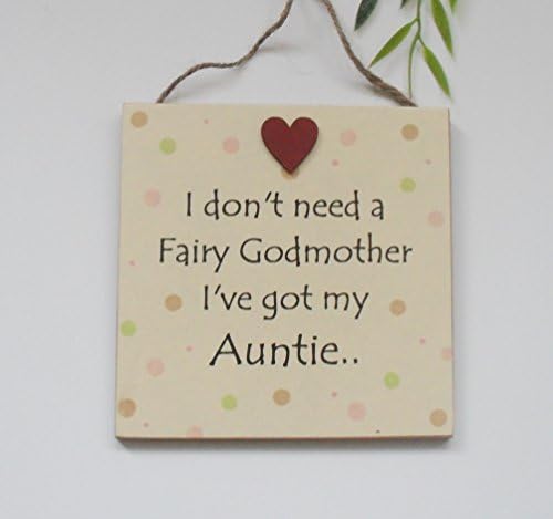 Auntie Fairy Godmother Spotty Dotty Plaque Quality Wooden Handmade Gift
