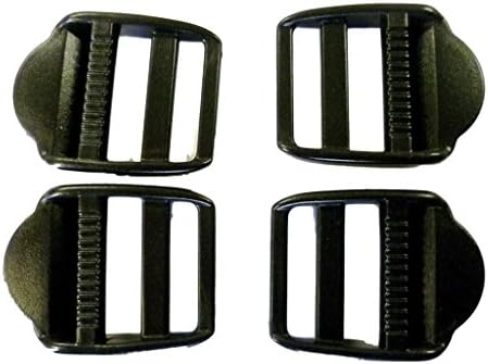 10 x 25 mm / 1 Inch Wide BLACK Plastic Ladderlocks LADDER LOCKS Fasteners Buckles 3 Bar Slide + Tab