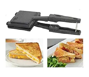 Crevizon Sendwich Meker For Aluminum Non Stick Coating Toster (Black)