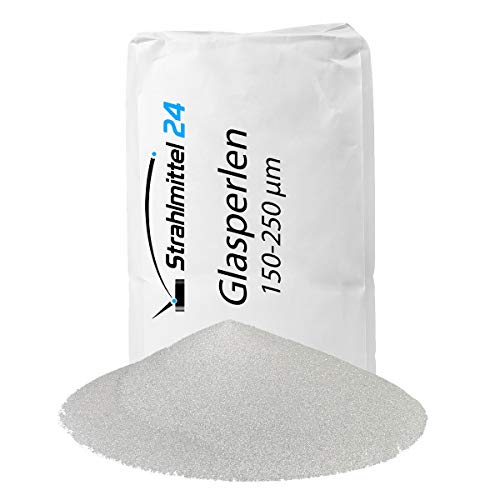 Preisvergleich Produktbild 25 KG GLASPERLEN STRAHLMASTER STRAHLMITTEL 150-250 µm STRAHLGUT GLASPERLEN SANDSTRAHLEN MICROGLASPERLEN - KOSTENLOSER VERSAND INNERHALB VON DEUTSCHLAND (außer Inseln)
