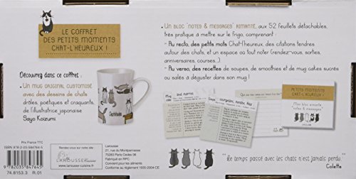 Couverture du livre de Petits moments chat-l'heureux : Coffret bloc aimanté + 1 tasse