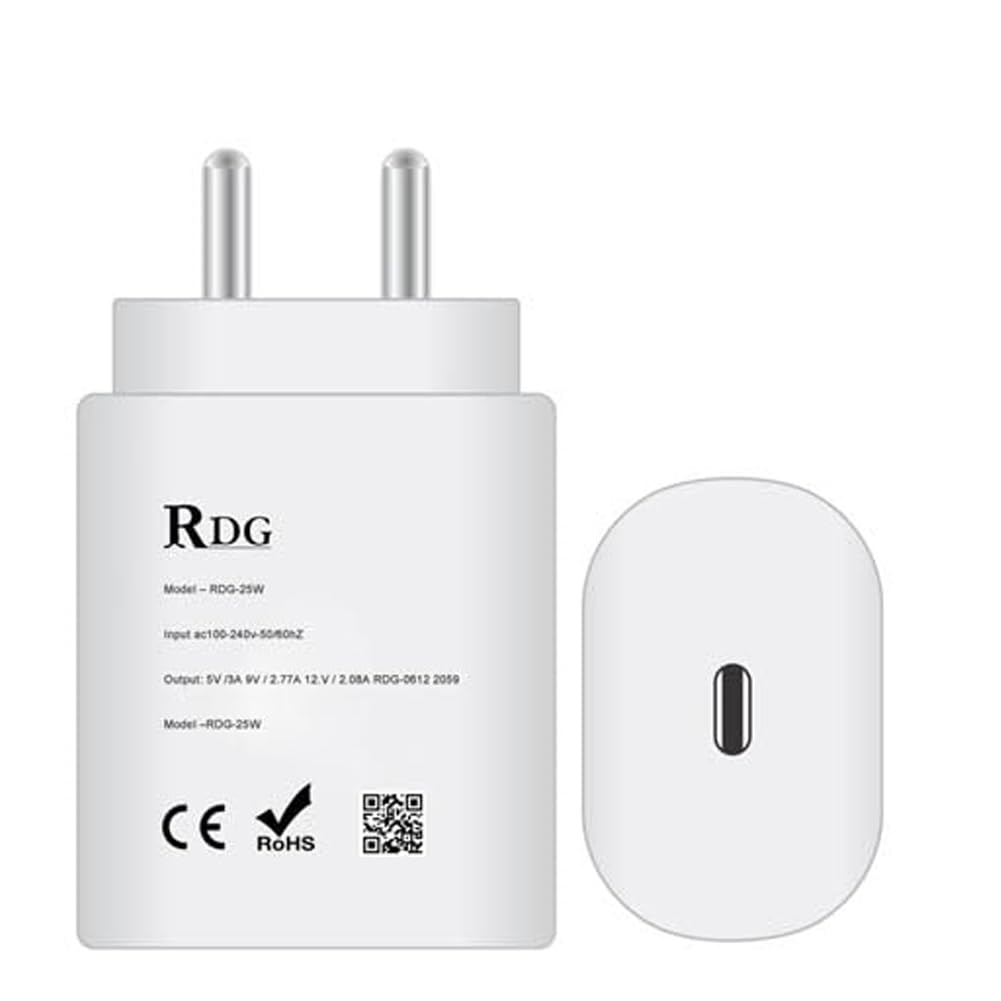 RDG Original 25w PD Power Adapter Compatible with Samsung Galaxy A05/A23 5G/A15 4G/A72/A23/M53 5G/A31/A32/A12/M12
