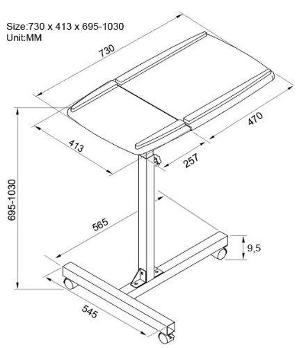 SixBros. Laptoptisch Projektionstisch Eiche/Weiß Holzoptik – LT-001A/1836 - 4