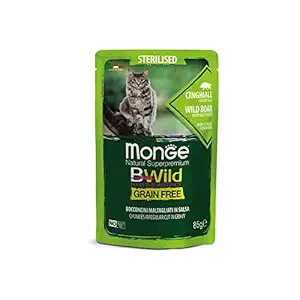 B-Wild Grain Free Chunkies Sterilised Wild Boar with Vegetables for Cats-85gm(Pack of 5)