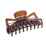 SODIAL(R) Woman Brown Plastic Bath Hairclip Hair Clamp Claw Barrette