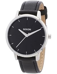 Nixon A108000-00 - Reloj analógico de cuarzo para mujer, correa de cuero color negro