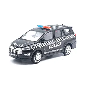 Sheel Innova Crysta Highway Police Patrolling Pull Back Car for Kids (Black)