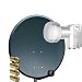 Produktbild PremiumX Digital SAT Anlage 60 cm Schüssel Spiegel Antenne Anthrazit + Opticum Twin LNB 0,1dB für 2 Teilnehmer + 4 F-Stecker 7mm vergoldet