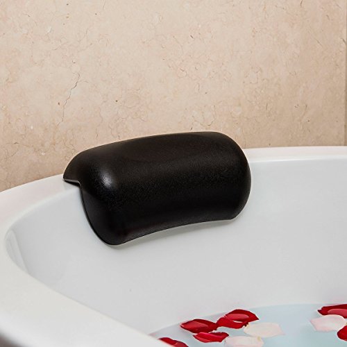 Preisvergleich Produktbild Fypo Spa Badewannenkissen, mit Saugnäpfen Nackenkissen Badewanne Kopfkissen Nackenpolster Wannenkissen Nackenstütze Anti Rutsch Whirlpool schwarz 27cm x 14cm (schwarz)