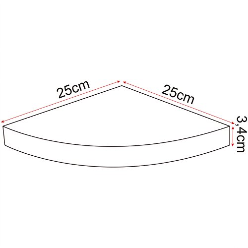 Woltu RG9240ei Eckregal Wandregal Hängeregal freischwebend Holz MDF CD DVD Regal eiche 25x25x3,4 cm - 4