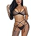 Price comparison product image ForgetMe Women Lingerie Sexy Bra and Panties Sets Strap Dress Lace Cup Nightwear Bandage Hollow Out Lace Underwear Corset Push Up Sexy Bandage Lingerie Strappy Bra and G-String Thongs