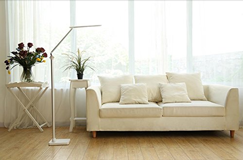 Preisvergleich Produktbild Moderne Beleuchtung Lesen / Stehleuchte, Boden Leseleuchten, Klavierleuchten, Metall, LED (schwarz Silber) - Gold Stehendes Licht ( Farbe : Silber-Touch+5 brightness )