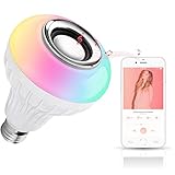 Amteker Lampadina Bluetooth Altoparlante, E27 RGBW Cambiare Colore Lampada con T