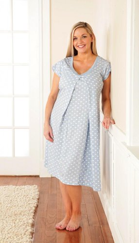 Blue Dottie XL Maternity & Breastfeeding Nightie