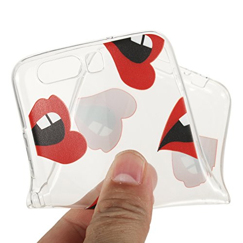Caselover Funda Huawei P10 2017  Huawei P10 5 1  Carcasa Case Silicona Gel Clear Ultra Fina Flexibilidad Transparente Anti-rasgu  os Impresi  n Est  tica Cover para Huawei P10 2017 - Labios Sexy
