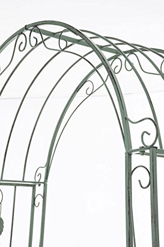 CLP Eisen Rosenbogen FLOWERS, Höhe 238 cm, Breite 123 cm, Tiefe 45 cm, verziert, Metall pulverbeschichtet antik-grün - 3