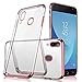 Produktbild Jinghuash Kompatibel mit Samsung Galaxy M20 Hülle Überzug Plating TPU Transparent Case mit Farbig Rahmen Ultra dünn Durchsichtig TPU Silikon Schutzhülle Stoßfest Bumper Handyhülle-Rotgold