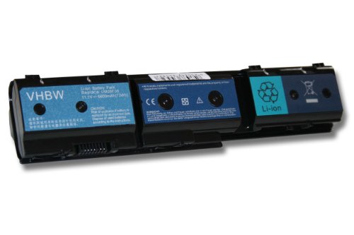 vhbw Li-Ion Akku 6600mAh (11.1V) für Notebook Laptop Acer Aspire 1420P, 1820, 1820PT, 1820PTZ, 1820PTZ-734G32N wie BT.00603.105, BT.00607.114.