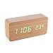 Produktbild Wecker Hölzerne Led-Digitaluhr, Datum Anzeige Zeit Und Temperatur, Rechteckige Touch Wecker, Kinder, Familie, Alltag , Wood