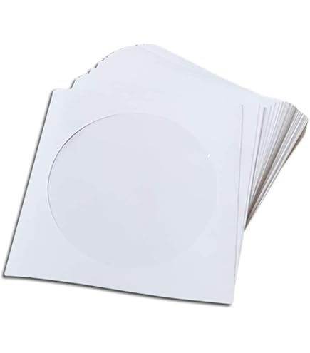 Custodie Per CD In Carta - Confezione Da 50 Sleeves Bianchi, Protezione Per Dischi Ottici