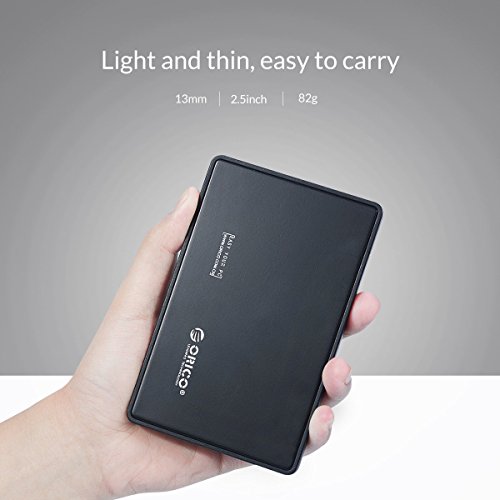 ORICO 2,5″ Festplattengehäuse Extern, USB 2.0, für SATA 2,5-Zoll Notebook Interne HDD und SSD von 7 / 9,5 mm, Werkzeugfreie Montage, Hochgeschwindigkeits - 6
