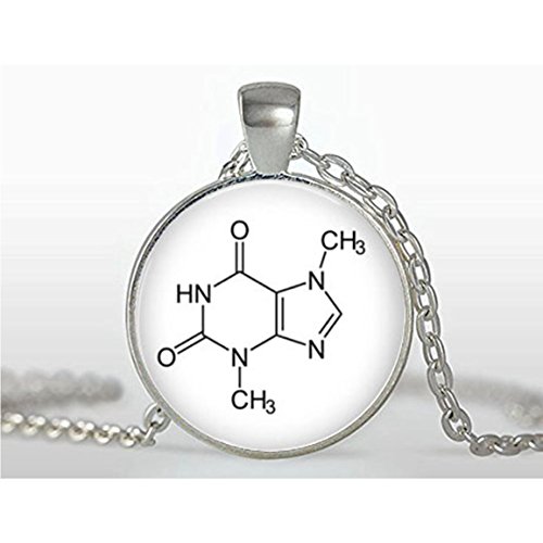 Preisvergleich Produktbild Chemie Jewelry – Biochemie Halskette – Schokolade Molekül – Theobromin Anhänger – Biologie Chemie Jewelry