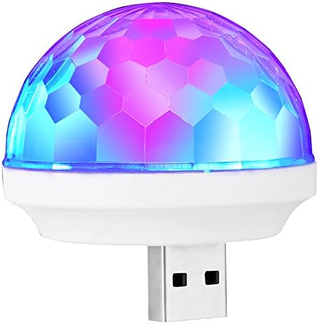 3W Mini Stage Light Automatic Disco Lights Magical Crystal Ball Light,USB Connector, 7 Colors