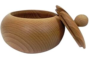 WOODEN WORLD Sucrier en bois - Avec couvercle et cuillère - Idéal comme cadeau - Diamètre : 10 cm - C01