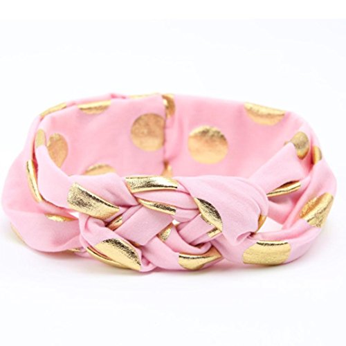 Kolylong Einstellbar Kopfband Haarband Baby Mädchen Kaninchen Bogen Turban Knoten Headband Säuglingsmädchen (0 Monate bis 4 Jahre altes Kind) Pink