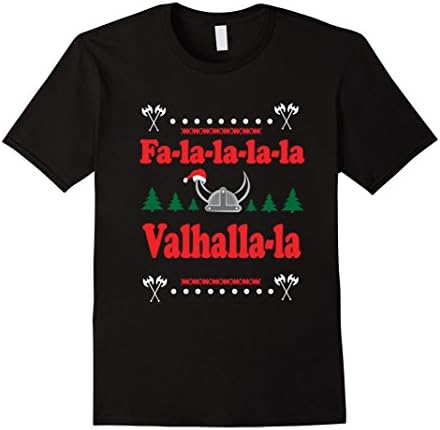 Men's FUNNY VIKING CHRISTMAS T-SHIRT Ugly Christmas Sweater Tee Medium Black