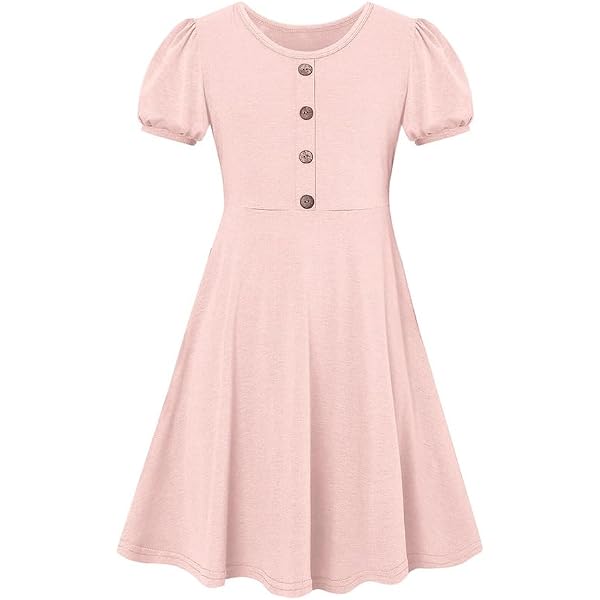 Abito Bambino GRACE KARIN A Maniche Corte, Fiorellini, Vestito A-line Con Spalline, In Morbido Poliestere/viscosa
