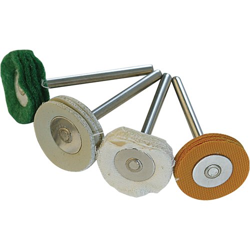 Silverline 196590 Ungesteppte Schwabbelscheiben für Rotationswerkzeuge, 4-tlg. Satz Ø 20 mm