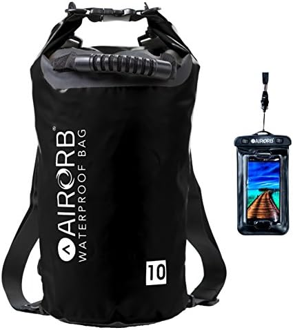 Ultralight Waterproof Dry Bag with Straps and Heavy Duty Handle - 4 Colours - 10ltr Small and 20l Large Rucksack Duffel Bags with Waterproof Universal Phone Case - Travelling Duffle Backpack