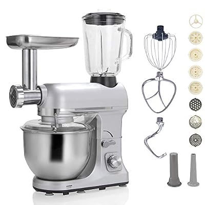 ROBBY robot multifonctions 5l 1000w silver avec hachoir et blender 1,5l en verre - robimix silver