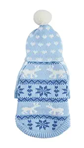 PETCEE Knit Pet Sweater Dog Festival Hooded Sweater Back Lenght 10