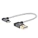 Produktbild CableCreation Kurze Mikro USB Kabel Kurze (0.5ft) 90 Grad USB 2.0 A auf Micro USB B Kabel, Angle-Dual abgewinkeltes kurzes Micro USB Kabel mit Aluminiumgehäuse, 15cm, Space Grau