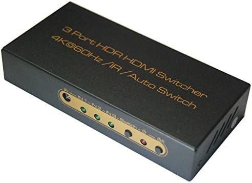 HUIERAV HDMI 2.0 HDMI Switcher 3x1| HDR and HDCP 2.2 Protocol Compatible 4K@60Hz/3D/1080P | Support YCbCr 8bit 4:4:4, 10bit 4:2:2, 12bit 4:2:0