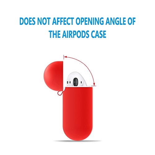 AirPods Case Protective  FRTMA Silicone Skin Case with Sport Strap for Apple AirPods  Red