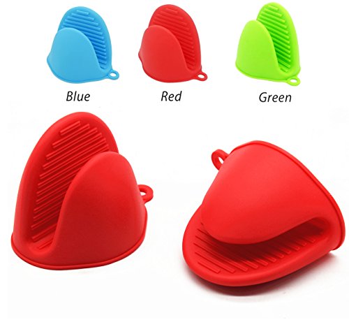 4AHero-Innovations Silikon-Topflappen-Set 2x Silikon-Topfhandschuhe innovative Topf-Halter Herd Mini Mitt Kochen Pinch Grips topflappen handschuhe für Küche die Hitzebeständige Lösung - 2 Stück