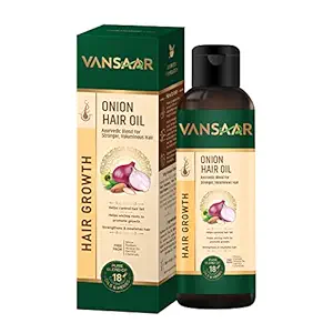 Vansaar Onion Hair Oil|For Intense Hair Growth & Hair Fall Control Treatment | With onion extract, Almond oil, olive oil, walnut oil, castor oil, coconut oil, jojoba oil, Amla oil, argan oil, Brahmi Oil, Fenugreek Oil, Bhringhraj Oil | No Mineral Oil, synthetic fragrance or silicones ? 200ml